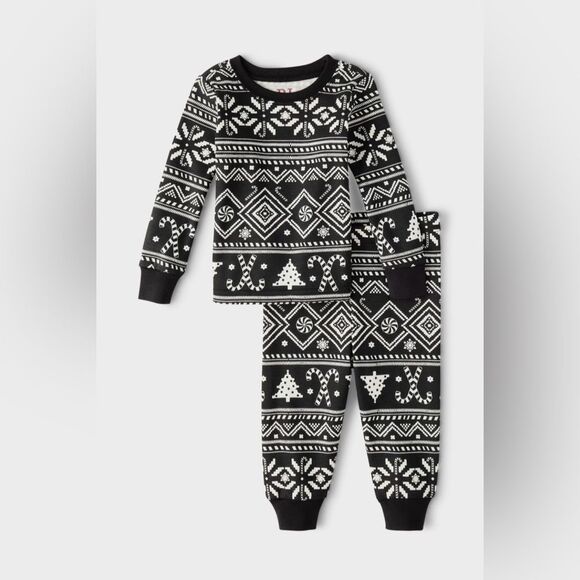 PJ Place Black and White Kids Pajama Set - Picture 1 of 9